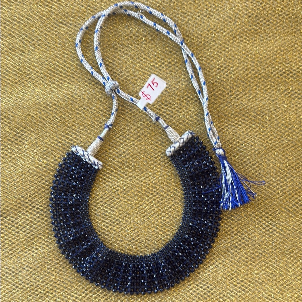 Elegant Blue Beaded Necklace